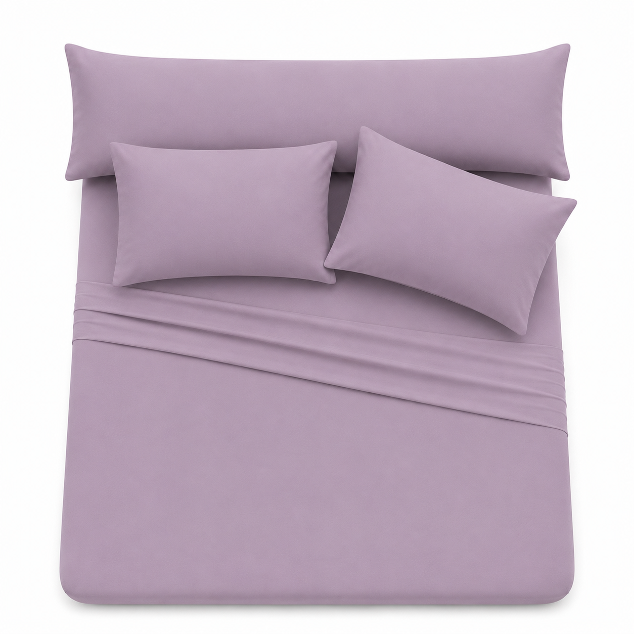 Ultra Soft 4-Piece Bed Sheet Set – Flat Sheet with Long Pillow Cover & 2 Pillowcases – for 160 cm Bed Soft Cotton Blend Bedding Set