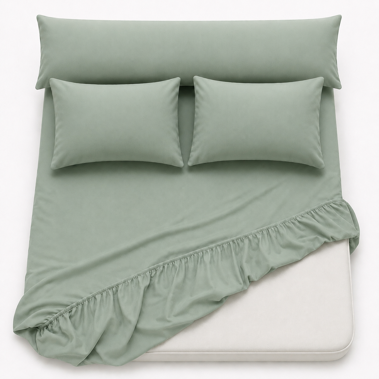 Ultra Soft 4-Piece Bed Sheets Set — Deep Pocket Fitted Sheet -2 Pillowcases & Large Pillowcase - Deep Pocket with 360° Elastic Band, | All-Around Stretch Fit, Easy-Care Fabric (, 160 CM, 4)