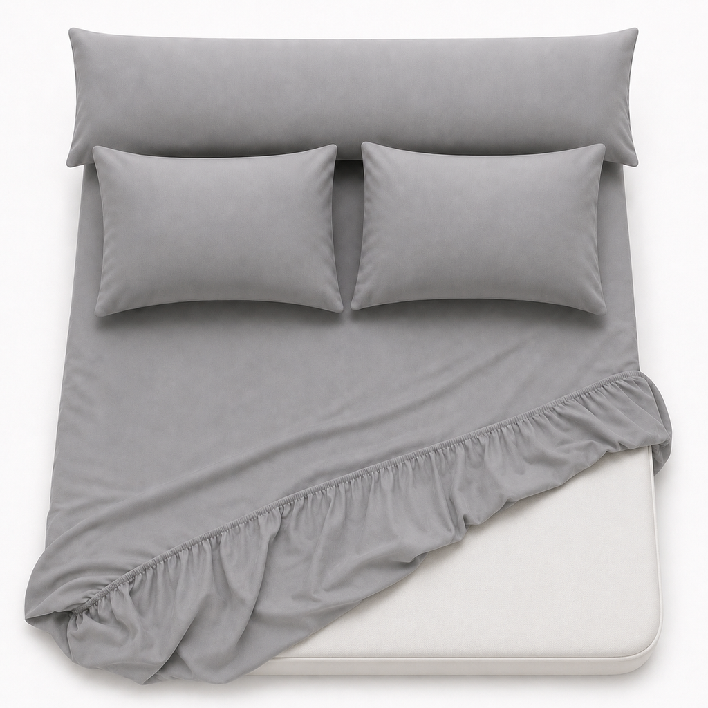 Ultra Soft 4-Piece Bed Sheets Set — Deep Pocket Fitted Sheet -2 Pillowcases & Large Pillowcase - Deep Pocket with 360° Elastic Band, | All-Around Stretch Fit, Easy-Care Fabric (, 160 CM, 4)