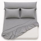 Ultra Soft 4-Piece Bed Sheets Set — Deep Pocket Fitted Sheet -2 Pillowcases & Large Pillowcase - Deep Pocket with 360° Elastic Band, | All-Around Stretch Fit, Easy-Care Fabric (, 160 CM, 4)