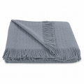 Orian Luxury Waffle Comforter Throw Blanket 220x240 cm – Soft Decorative Coverlet with Tassel Fringe
