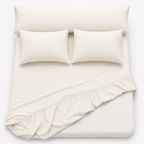 Ultra Soft 4-Piece Bed Sheets Set — Deep Pocket Fitted Sheet -2 Pillowcases & Large Pillowcase - Deep Pocket with 360° Elastic Band, | All-Around Stretch Fit, Easy-Care Fabric (, 160 CM, 4)