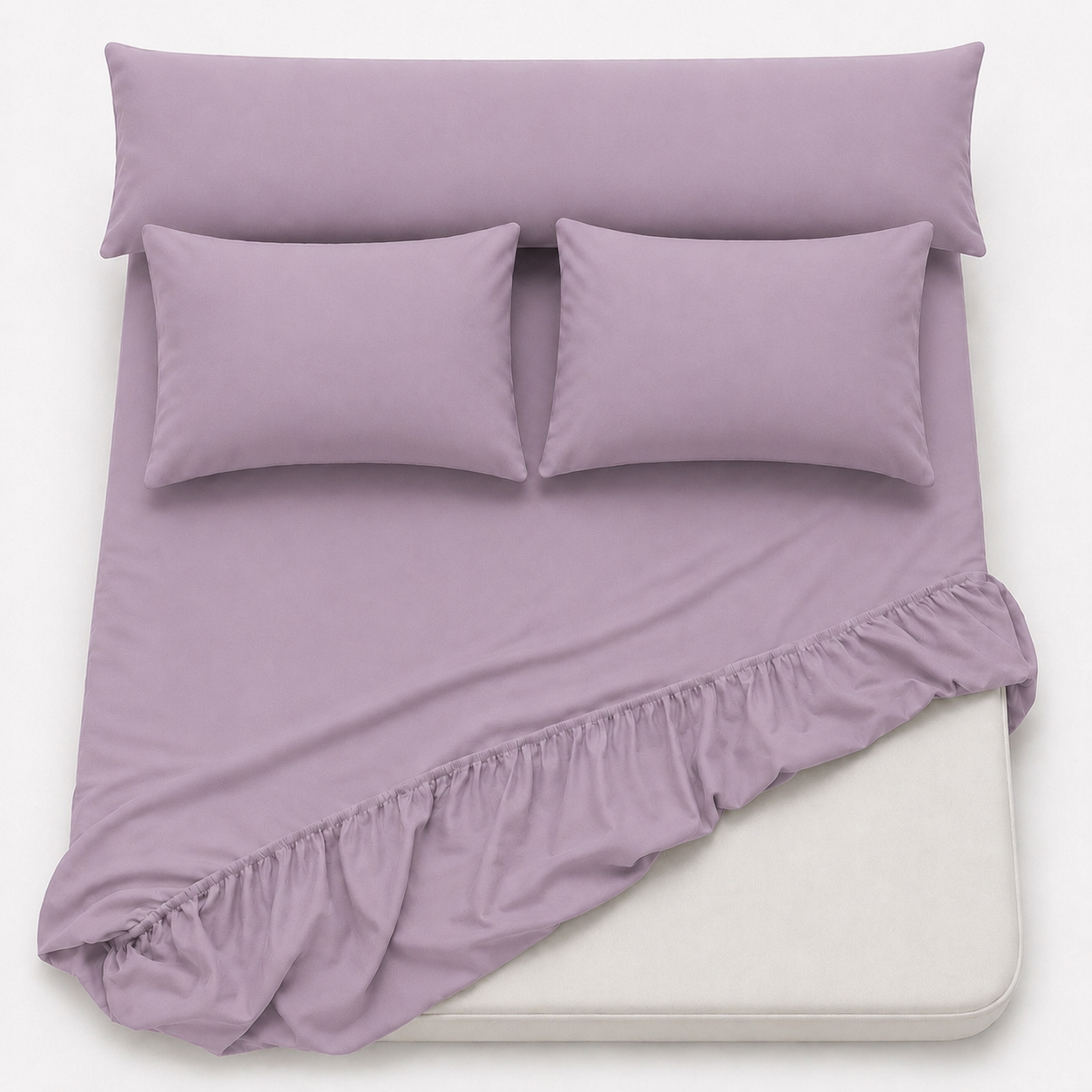 Ultra Soft 4-Piece Bed Sheets Set — Deep Pocket Fitted Sheet -2 Pillowcases & Large Pillowcase - Deep Pocket with 360° Elastic Band, | All-Around Stretch Fit, Easy-Care Fabric (, 160 CM, 4)