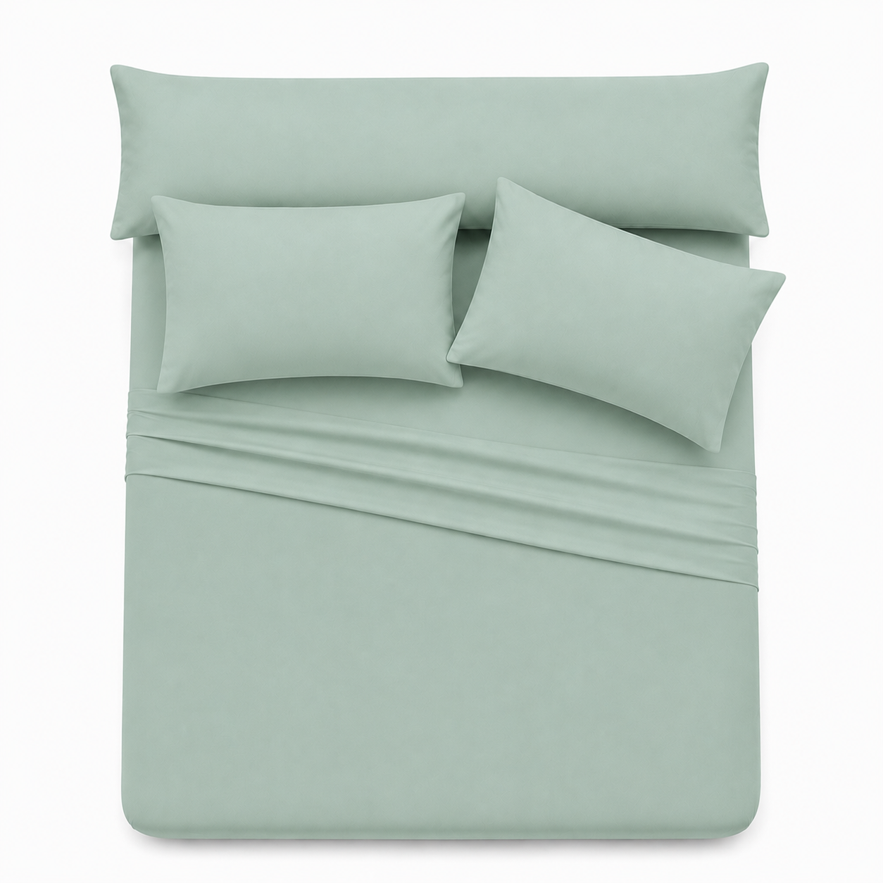 Ultra Soft 4-Piece Bed Sheet Set – Flat Sheet with Long Pillow Cover & 2 Pillowcases – for 160 cm Bed Soft Cotton Blend Bedding Set