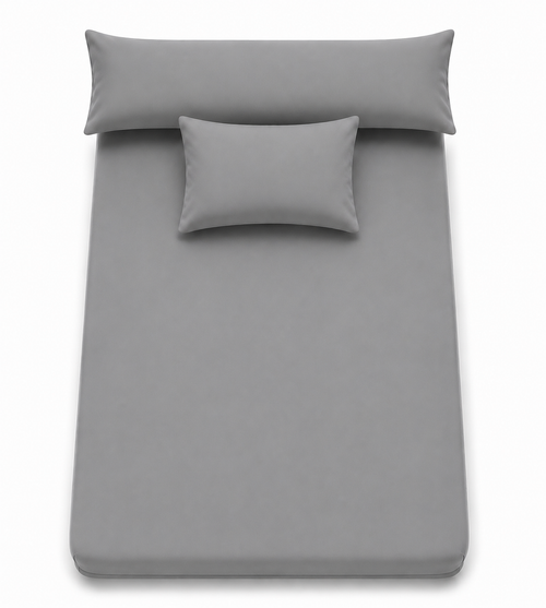 Ultra Soft 3-Piece Bed Sheet Set – Flat Sheet with Long Pillow Cover & 1 Pillowcases – for 120 cm Bed Soft Cotton Blend Bedding Set