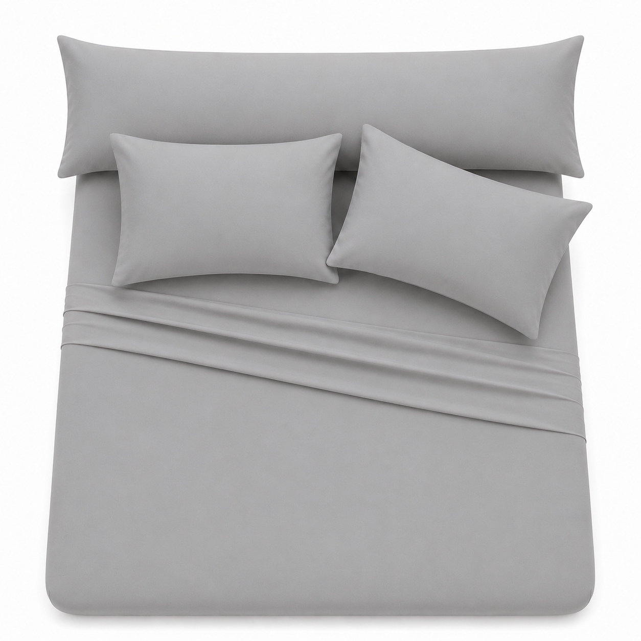 Ultra Soft 4-Piece Bed Sheet Set – Flat Sheet with Long Pillow Cover & 2 Pillowcases – for 160 cm Bed Soft Cotton Blend Bedding Set