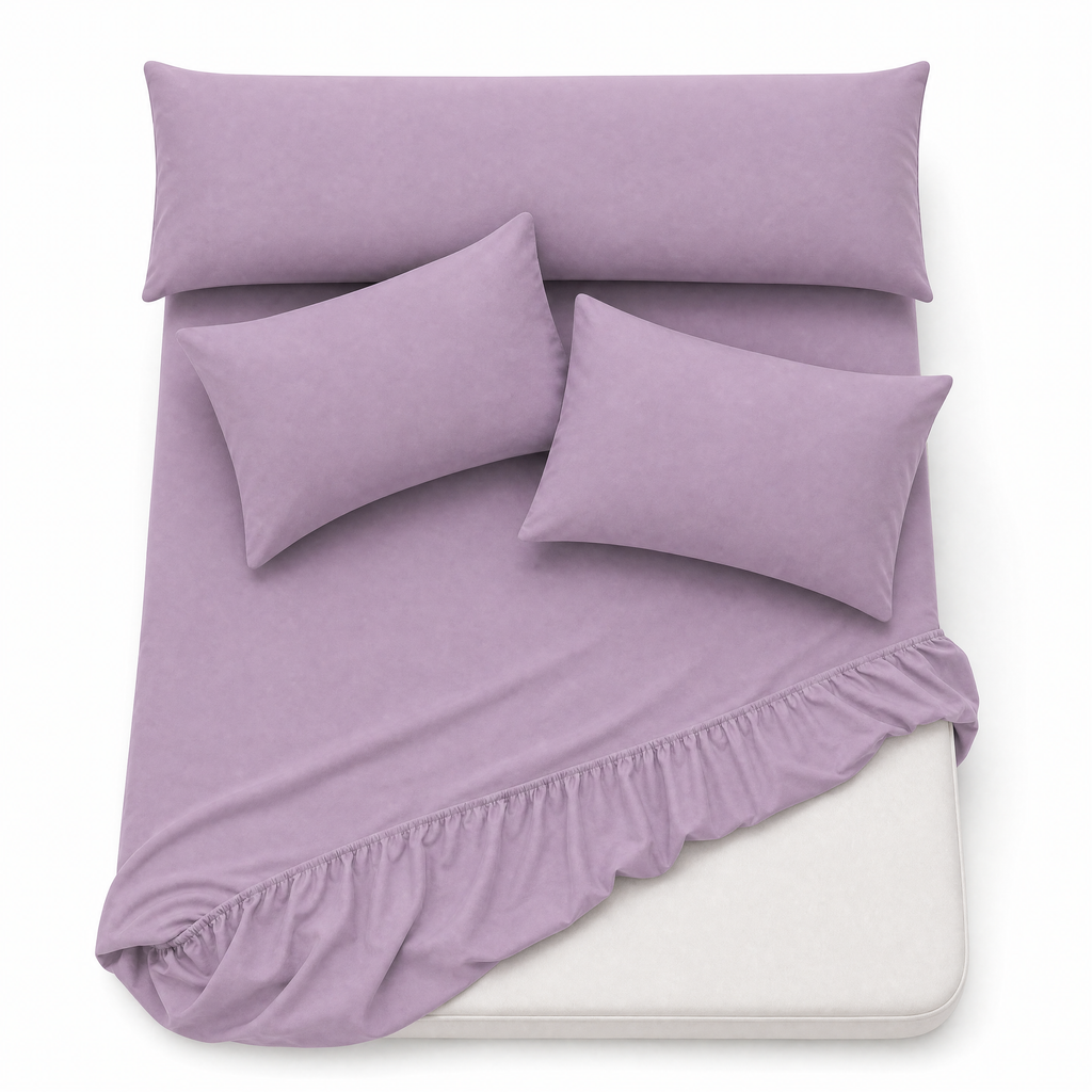 Ultra Soft 4-Piece Bed Sheets Set — Deep Pocket Fitted Sheet -2 Pillowcases & Large Pillowcase - Deep Pocket with 360° Elastic Band, | All-Around Stretch Fit, Easy-Care Fabric (, 160 CM, 4)