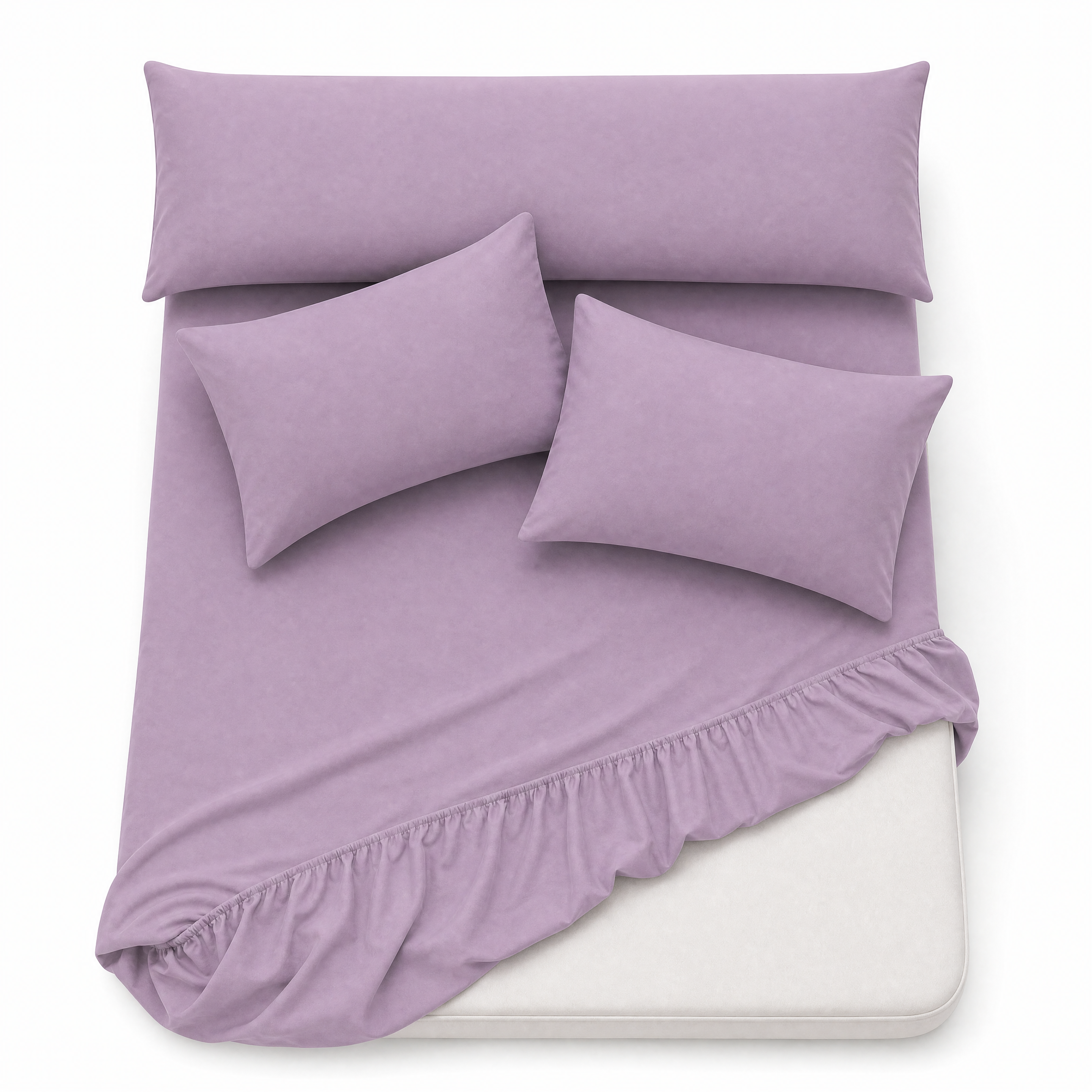 Ultra Soft 4-Piece Bed Sheets Set — Deep Pocket Fitted Sheet -2 Pillowcases & Large Pillowcase - Deep Pocket with 360° Elastic Band, | All-Around Stretch Fit, Easy-Care Fabric (, 160 CM, 4)