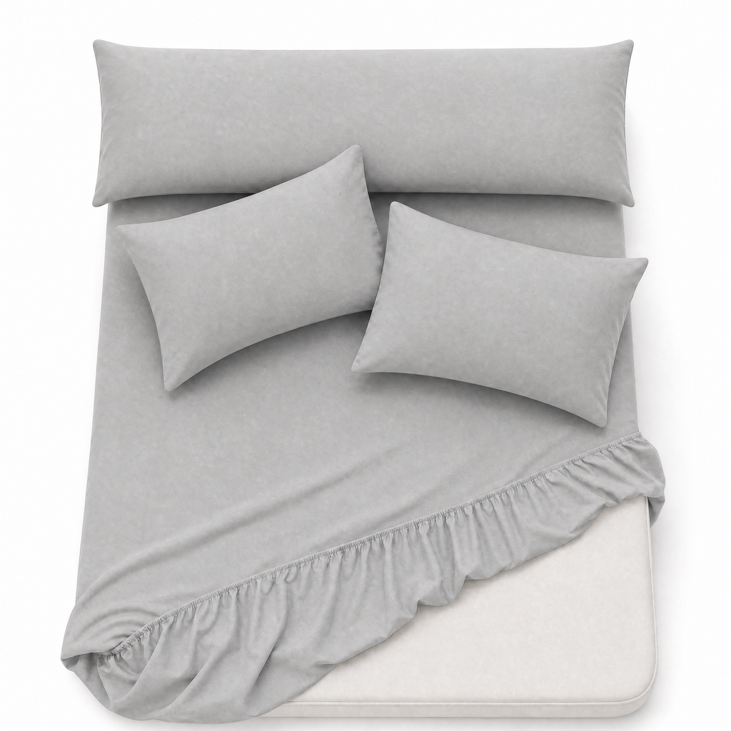 Ultra Soft 4-Piece Bed Sheets Set — Deep Pocket Fitted Sheet -2 Pillowcases & Large Pillowcase - Deep Pocket with 360° Elastic Band, | All-Around Stretch Fit, Easy-Care Fabric (, 160 CM, 4)