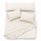 Ultra Soft 4-Piece Bed Sheets Set — Deep Pocket Fitted Sheet -2 Pillowcases & Large Pillowcase - Deep Pocket with 360° Elastic Band, | All-Around Stretch Fit, Easy-Care Fabric (, 160 CM, 4)