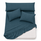 Ultra Soft 4-Piece Bed Sheets Set — Deep Pocket Fitted Sheet -2 Pillowcases & Large Pillowcase - Deep Pocket with 360° Elastic Band, | All-Around Stretch Fit, Easy-Care Fabric (, 160 CM, 4)
