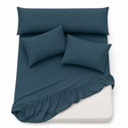 Ultra Soft 4-Piece Bed Sheets Set — Deep Pocket Fitted Sheet -2 Pillowcases & Large Pillowcase - Deep Pocket with 360° Elastic Band, | All-Around Stretch Fit, Easy-Care Fabric (, 160 CM, 4)